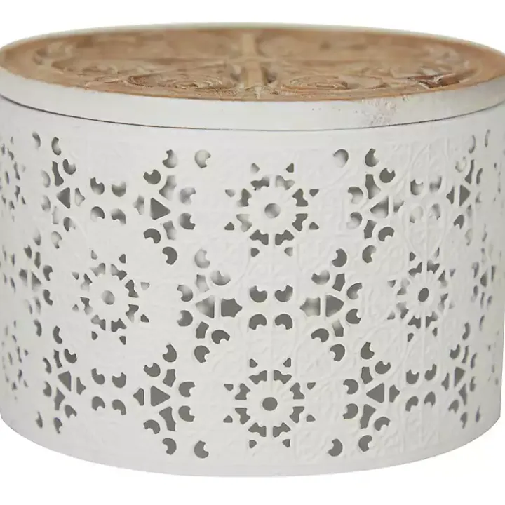 Round Intricate Laser Cut Boxes, Set of 3