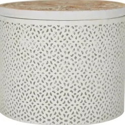 Round Intricate Laser Cut Boxes, Set of 3