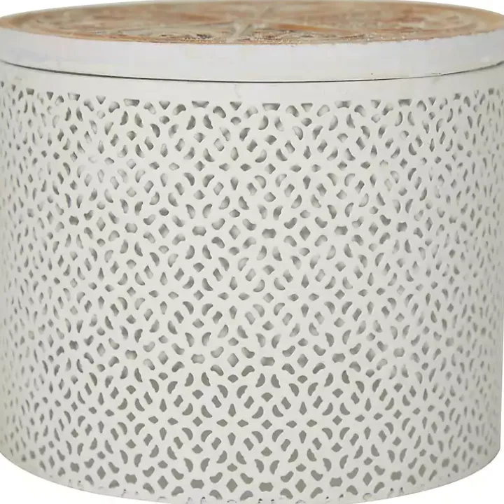 Round Intricate Laser Cut Boxes, Set of 3