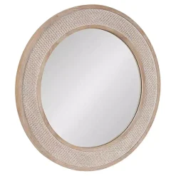 Round Natural Rattan Wall Mirror