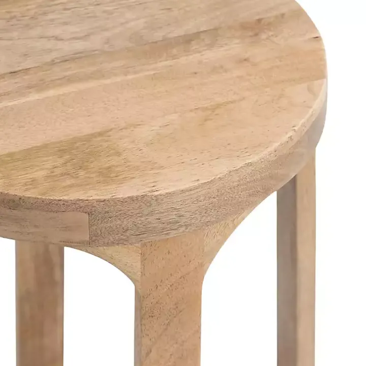 Round Natural Wood Dani Accent Table