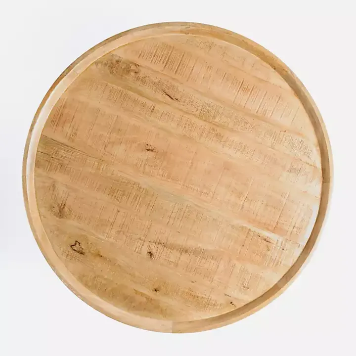 Round Natural Wood Hughes Coffee Table
