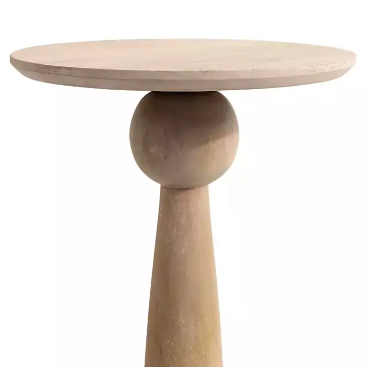 Round Natural Wood Jess Accent Table