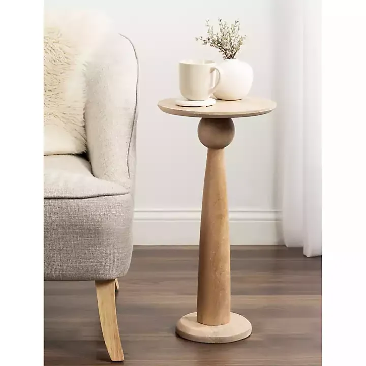Round Natural Wood Jess Accent Table