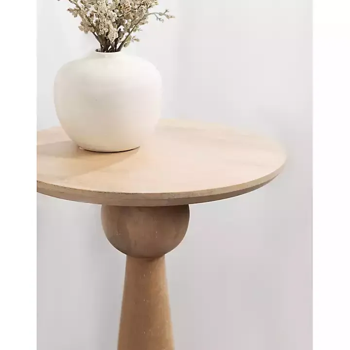 Round Natural Wood Jess Accent Table