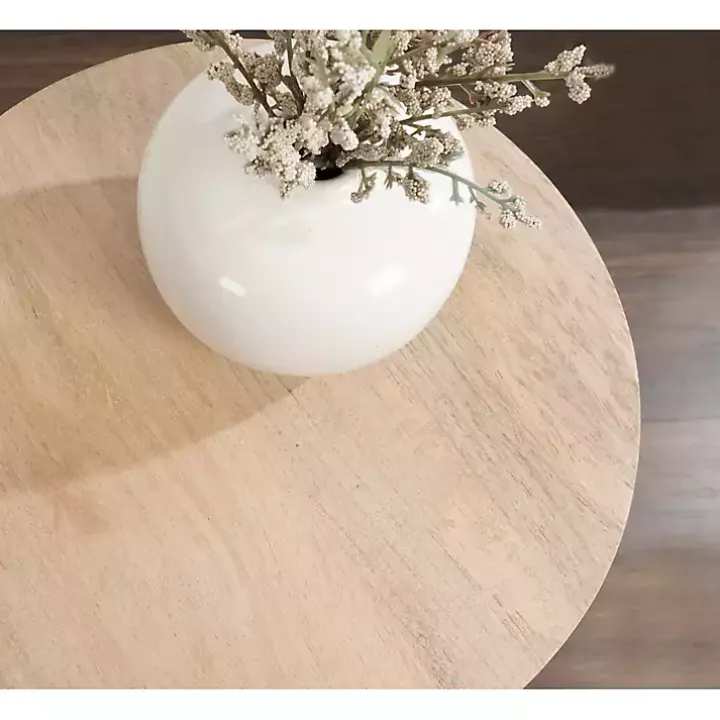 Round Natural Wood Jess Accent Table