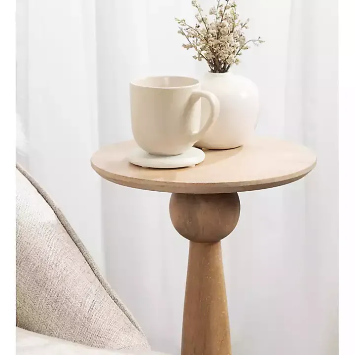 Round Natural Wood Jess Accent Table