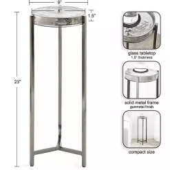 Round Pewter Aguilar Accent Table