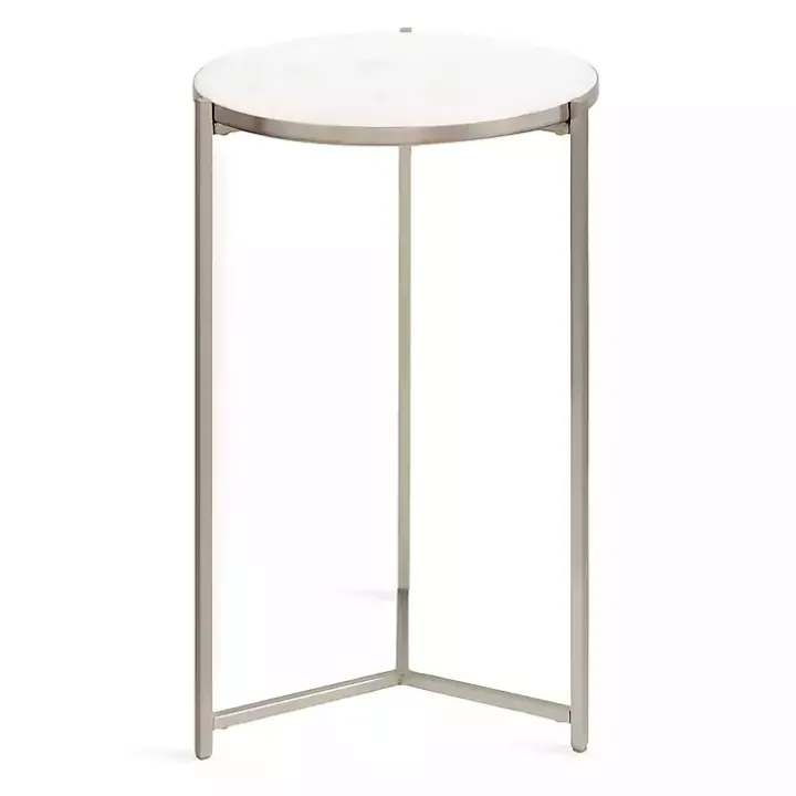 Round Silver Aguilar Accent Table