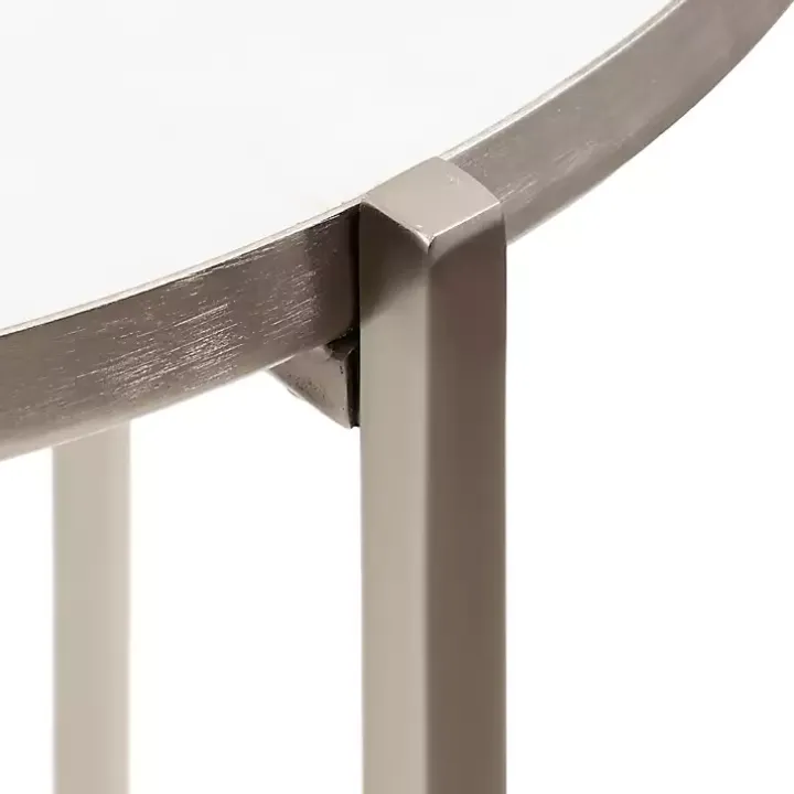 Round Silver Aguilar Accent Table
