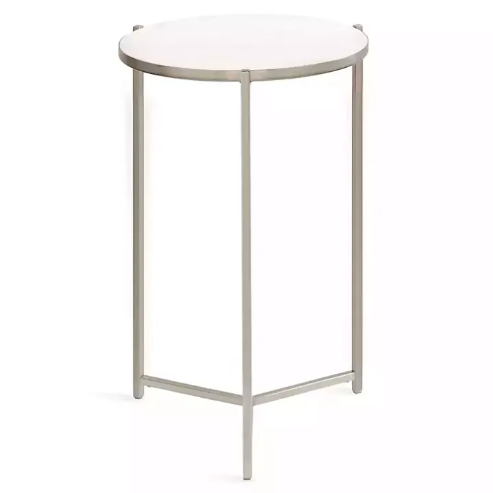 Round Silver Aguilar Accent Table