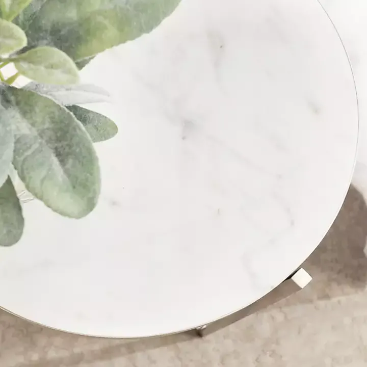 Round Silver Aguilar Accent Table