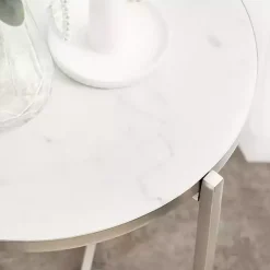 Round Silver Aguilar Accent Table