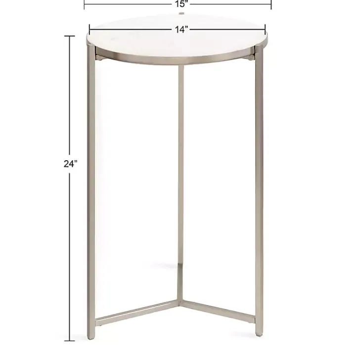 Round Silver Aguilar Accent Table