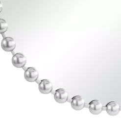 Round Silver Beaded Wall Mirror