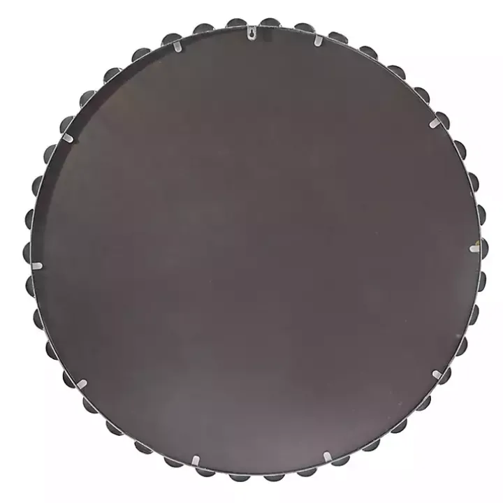 Round Silver Beaded Wall Mirror