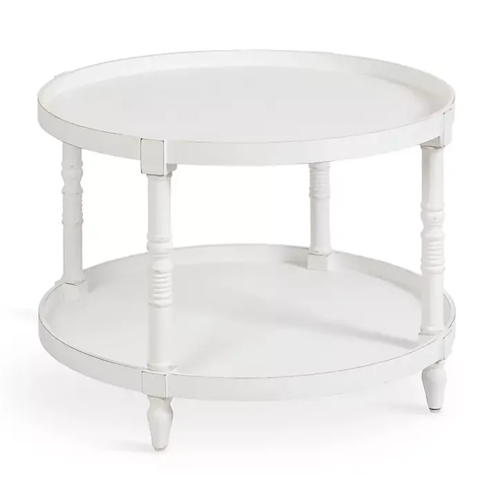 Round White Bellport Coffee Table