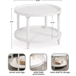 Round White Bellport Coffee Table