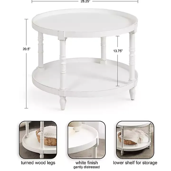 Round White Bellport Coffee Table