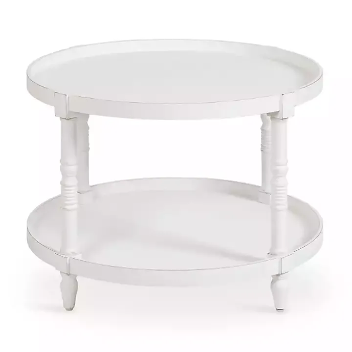 Round White Bellport Coffee Table