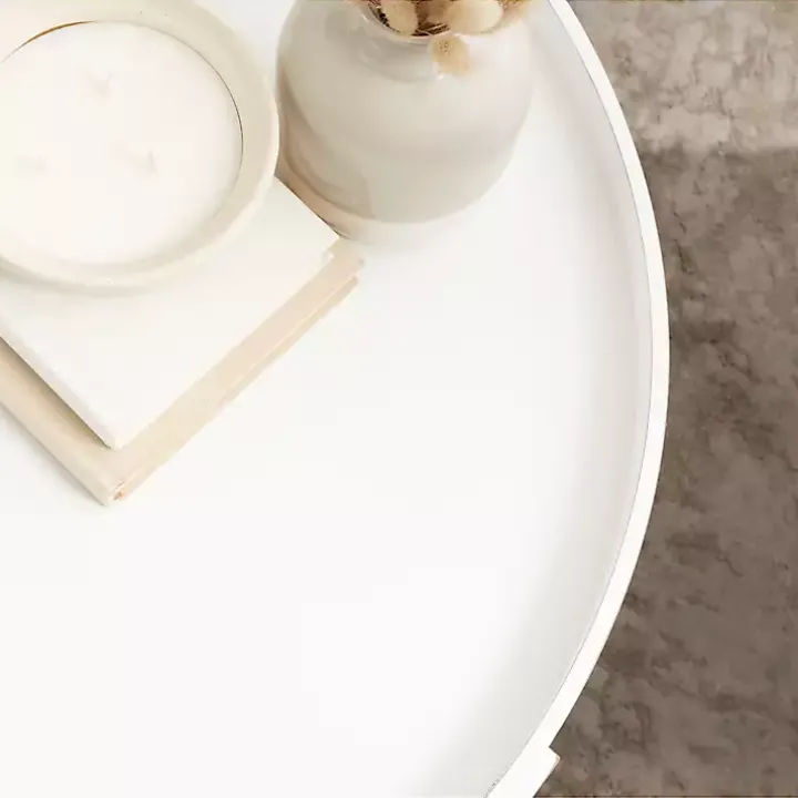 Round White Bellport Coffee Table