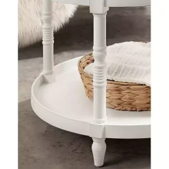 Round White Bellport Coffee Table