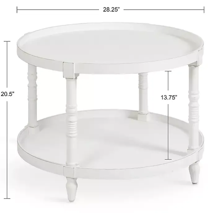 Round White Bellport Coffee Table