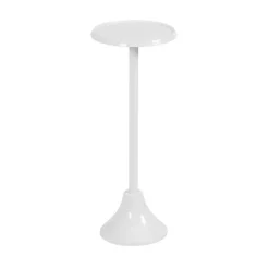 Round White Metal Layla Accent Table