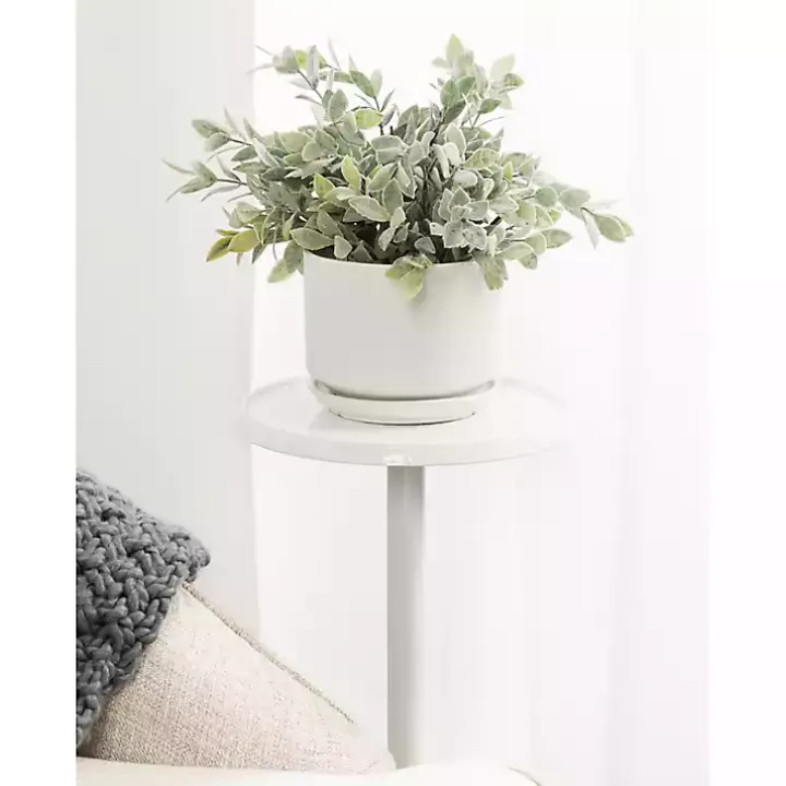 Round White Metal Layla Accent Table