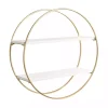 Round White Wood Sequoia Wall Shelf