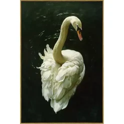 Royal Swan Framed Canvas Art Print