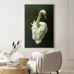 Royal Swan Framed Canvas Art Print