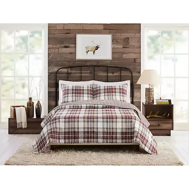 Rust Plaid Camden Full/Queen 3-pc. Quilt Set