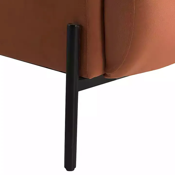 Rust Velvet Upholstered Knox Accent Chair