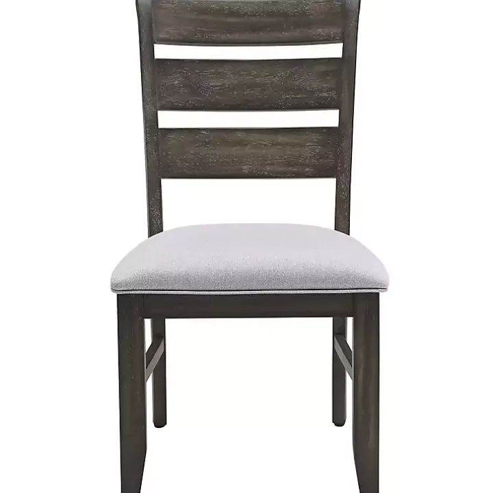 Rustic Brown Slat Back Dining Chairs, Set of 2