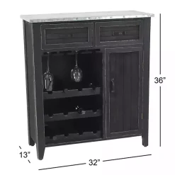 Rustic Galvanized Top Wine Cabinet