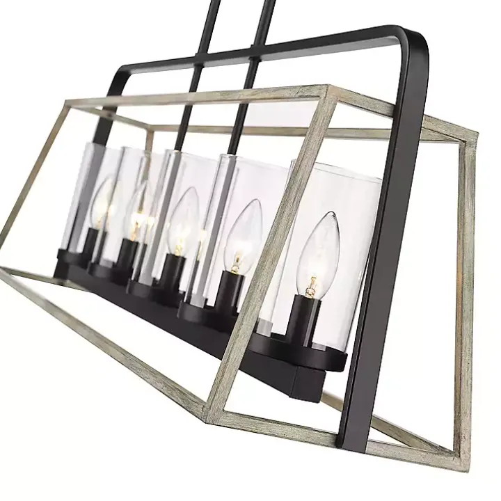 Rustic Gray and Black Open Chandelier