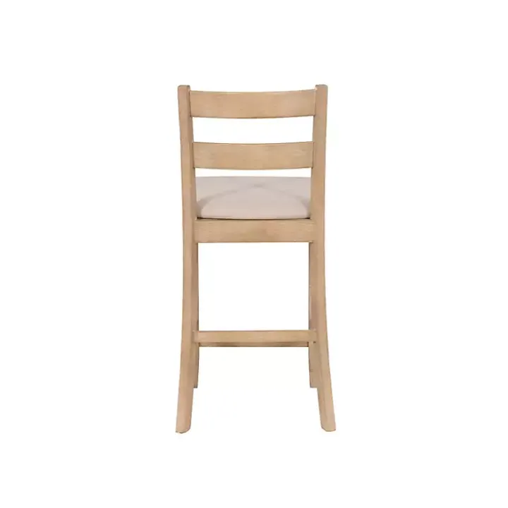 Rustic Graywash Wood Upholstered Counter Stool