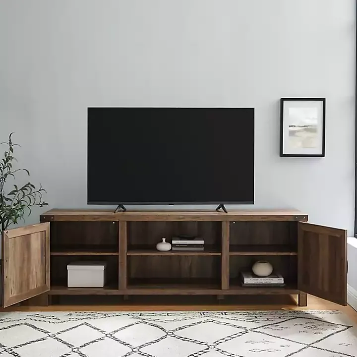 Rustic Oak Barn Door TV Stand