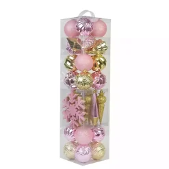 Rustic Pink & Gold 40-pc. Christmas Ornament Set
