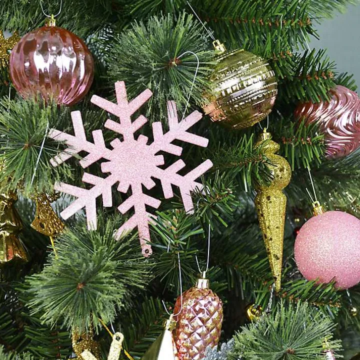 Rustic Pink & Gold 40-pc. Christmas Ornament Set