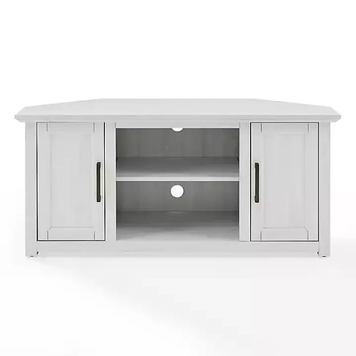 Rustic White Katy-Corner TV Stand