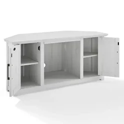 Rustic White Katy-Corner TV Stand