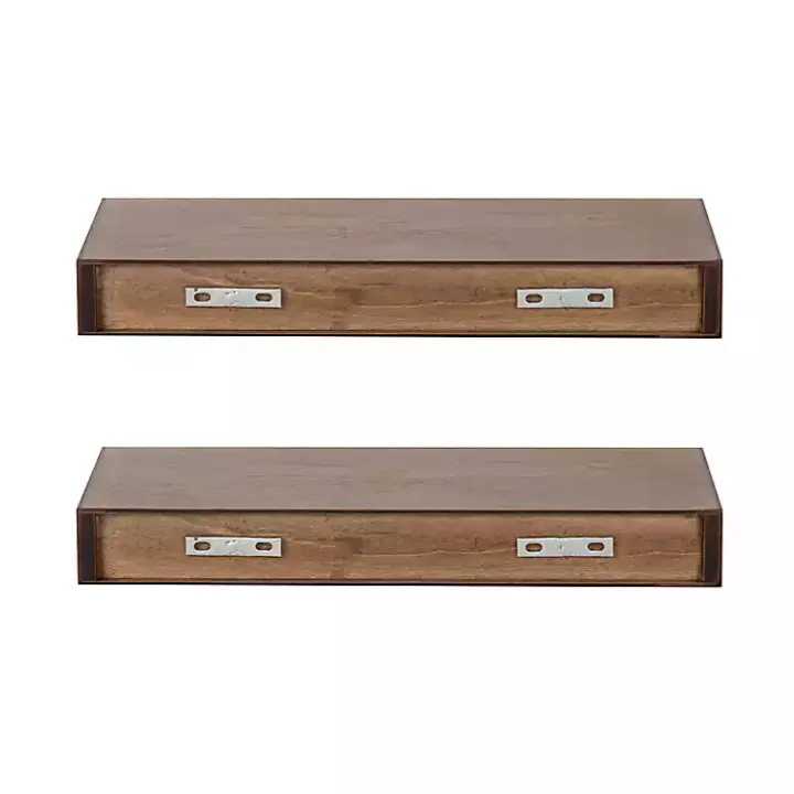 Rustic Wood 2-pc. Floating Shelves, 18 in.