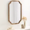 Rustic Wood Scallop Wall Mirror