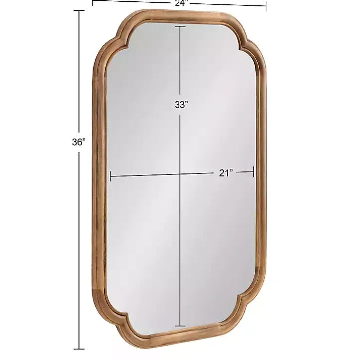Rustic Wood Scallop Wall Mirror