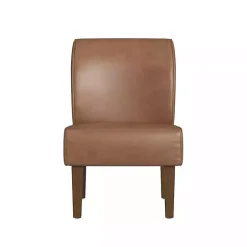 Saddle Brown Faux Leather Accent Chair