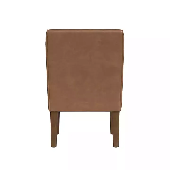 Saddle Brown Faux Leather Accent Chair