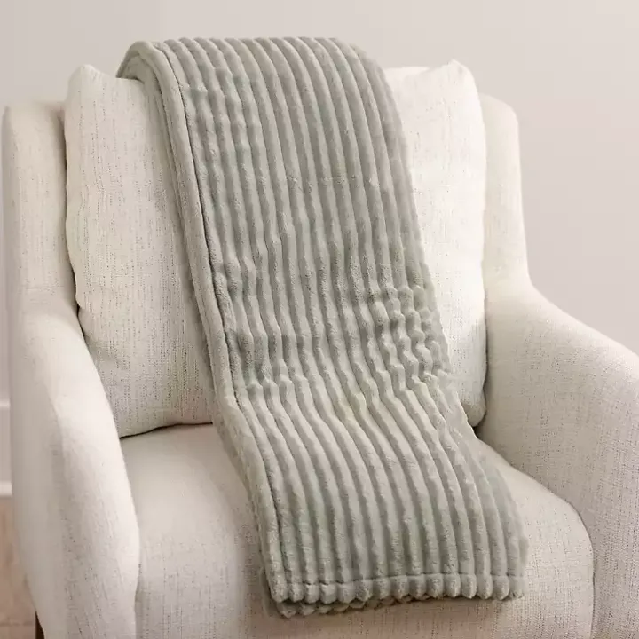 Sage Corduroy Berber Throw