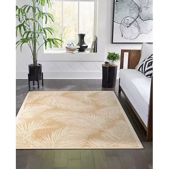 Sand Cabo Palm Indoor/Outdoor Rug, 7x9